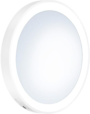 Smedbo Outline Lite LED Kosmetikspiegel weiss mit Saugnäpfe und 7- Facher Vergrößerung FX625