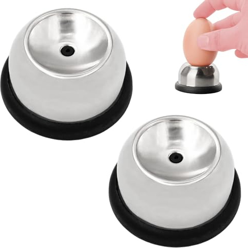 2PCS Egg Pickers, Stainless Steel Egg Puncher, Semi-Automatic Egg Puncher, Raw Egg Picker, Mini Cooking Helper for Restaurant Hotel Kitchen (Black)