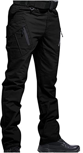 Pantaloni da Trekking per Uomo Softshell Esterni Lavoro Militare Tattici Gamba Dritta Slim Fit All'aperto Impermeabili Funzionali Asciugatura Rapida Softshell Cotone Elasticizzati