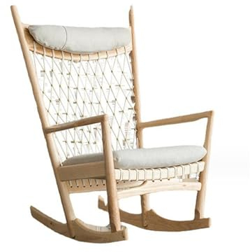 MoBShiK Allwetter-Schaukelstuhl, Outdoor-Seil-Lounge-Stuhl, Balkon, Heim-Freizeit, Rattan-Lazy-Stuhl