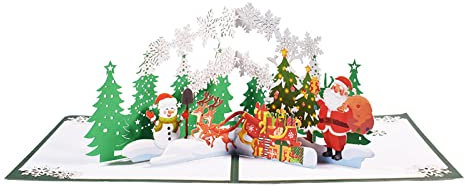 3D For Christmas Grußkarte Handschrift Segen Dankeskarte Ornament zum Ausdruck Liebe Dankbarkeit Überraschende 3D Weihnachtskarte