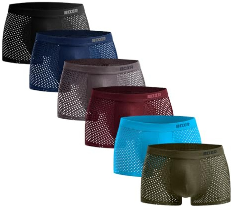 BOXR Underwear Boxer in bambù – Set di 6 – Morbido come seta e traspirante (S-3XL)