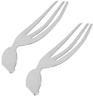ABOOFAN Stainless Steel Salad Hands Forks 2pcs Set Sturdy Salad Server Utensils for Home Dining and Tossing