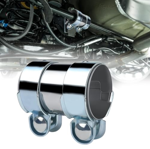LPZMPZ Auspuffschelle, Ø 55mm/L: 95mm Auspuff Schellen Rohrverbinder | Doppelschelle Auspuffrohr, Exhaust Pipe Clamp, Klemme Universal Edelstahl Krümmerschelle Reparaturschelle Verbindung