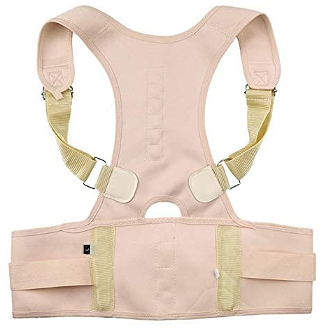 HXFFXHF Haltungskorrektur Haltungskorrektur Rückenbandage Schulter Rückenstützgürtel Schulterhaltung anpassen Magnetfeldtherapie für Rückenbandage (Beige S) Wohltätig