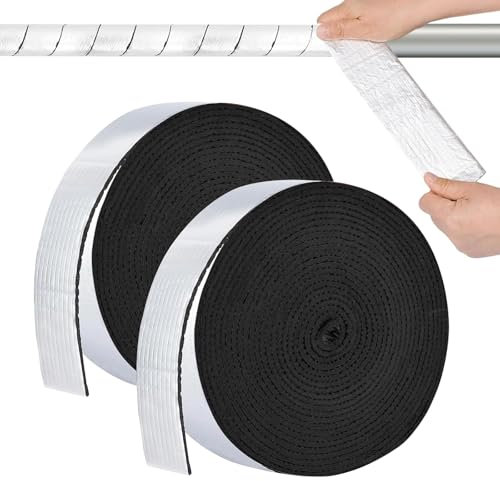 Isolante Termico per Tubi,Tubo Isolante Antigelo per Esterni,Isolante per Tubi in Foglio di Alluminio Autosigillante per Tubi Freddi/Calore, con Nastro Adesivo