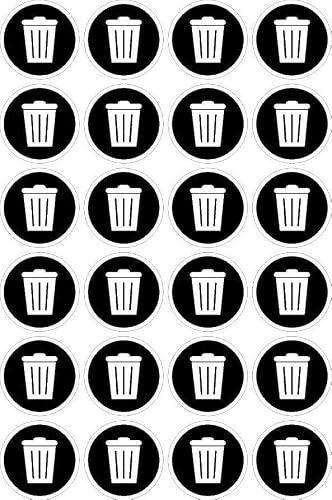 General waste bin sign, 50mm circle - Pack of 24 stickers on A4 sheet