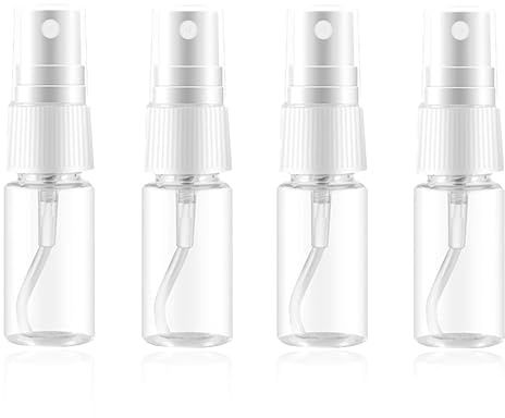 4 X 15ml Sprühflasche Kleine, Spray Bottle Transparente Zerstäuber Flaschen, Mini Sprühflaschen Leer Transparent, Tragbares Reiseflaschen Sprayflasche, für Parfüms Alkohol und Körperpflege Flüssigkeit