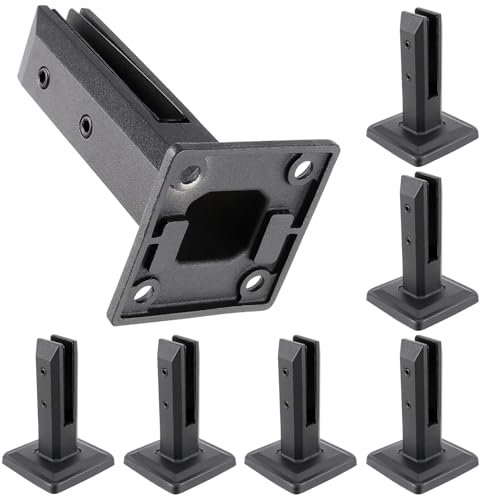 YFJBDKS Pinces pour Garde-Corps en Verre, 8 pièces, en Acier Inoxydable, adaptées à de piscines, balcons, Jardins et rampes de terrasse,Noir,Regular