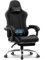GTPLAYER Gaming Chair, Massage Ergonomic Computer Chair with Footrest and Lumbar Support Height Adjustable with 360°-Swivel Seat and Headrest for Office Black Fabric