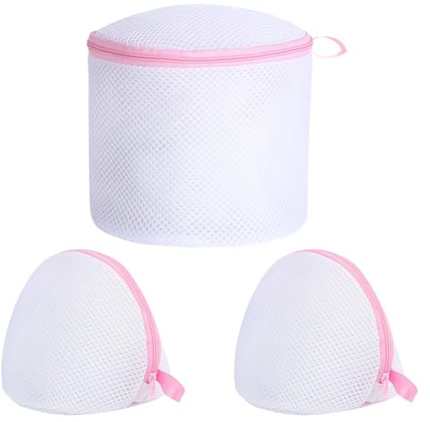 TRKETK 3 Pezzi Sacchetti per il Lavaggio del Reggiseno, Borse Per Bucato Con Zip E Rete Rete per Bucato per Reggiseno Riutilizzabile Sacchetto Lavanderia in Mesh Sandwich per Calzini Biancheria Intima