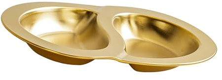 PENCHEAK Snacks Piatti Piattaforma Immersione in Salsa con Due Scomparti Texture in Acciaio Inossidabile Divise Scodelle Tuffo per Varie Occasioni Acciaio Inossidabile