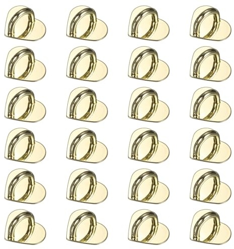 PATIKIL Metal Phone Charm Hook 0.8, 24Pcs Adhesive Heart Shaped Phone Finger Grip Hook Smartphones Keychain Ring Charm Loop for DIY Tablet Case Accessories, Gold