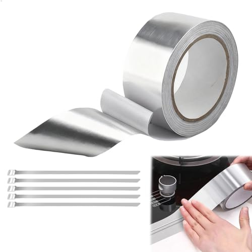 mongtsamz Isolant Thermique,Etanche avec Bandes de Fixation,Bande Collante Etancheite,Ruban Adhésifanticorrosion,Aluminium Convient pour Cuisines,Toitures,Câblages et Tuyauteries