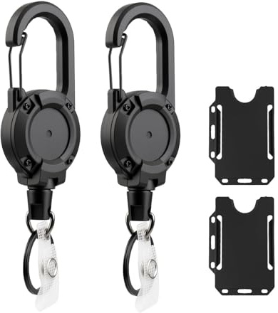 Heavy Duty Retractable Keychain 2Pack Retractable Lanyard Keyring Carabiner