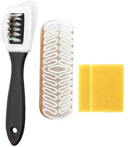 Wildlederbürste für Schuhe, Raulederbürste, 4er Set Schuhbürsten mit Radiergummi aus Rohgummi Wildledwer Raulederbürste Kreppbürste Wildleder Pflege Bürstezur Rauleder, Nubuk, Veloursleder