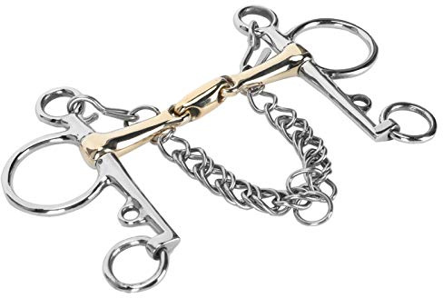 RASTKY Jointed Silicon Brass Pelham Bit Beautiful Unique Shape Smooth for Horse Training Stainless Steel Pelham Bit, Horse for Equestrian Enthusiasts