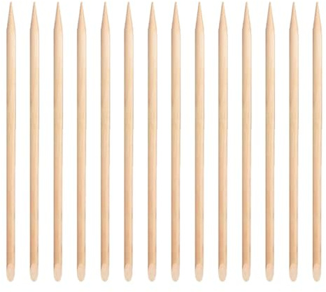 Lurrose 100 Bâtonnets à Cuticules en Bois Double Face, 100 Pièces Jetables pour Manucure et Pédicure, Repousse-cuticules Précis pour Soins des Ongles à Domicile et Professionnels