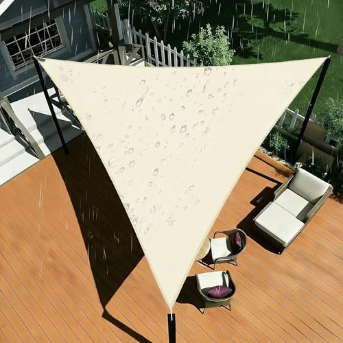 Shade&Beyond Toldo Vela de Sombra Impermeable, 1.5x1.5x2m Toldo Vela Triangular 116% de filtración UV para Terraza, Patio, Pérgola, Gris Claro