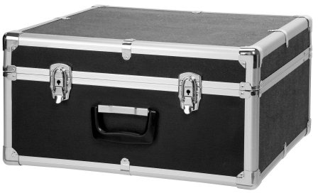 Classic Cantabile Akkordeonkoffer für 72 Bass Akkordeons, Tragegriff | Robuster Akkordeonkoffer für 72 Bass Akkordeons, Schwarz gepolstert, Metallbeschlagene Außenseite, Gewicht: ca 5, 6 kg