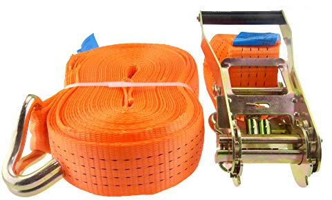 Göbel Zurrgurt Spanngurt mit Metallratsche 4000 kg 2000 daN 4to 2 tlg 15 m orange Polyester LKW Ladungssicherung