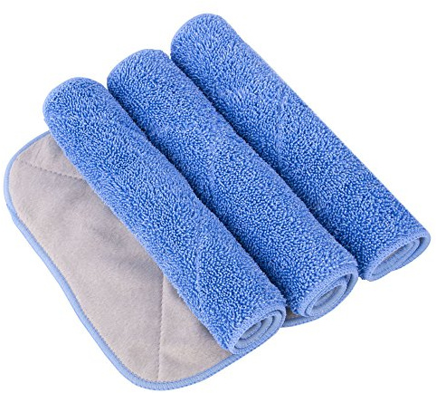 MR.SIGA Profi-Mikrofaser-Mopp-Ersatzbezüge, 3er-Pack,42 cm x 23 cm | Die Mikrofaserseite nimmt Feinstaub und Haare effektiv auf,die Flauschseite eignet sich hervorragend zum Wachsen von Fußböden