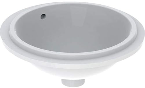 Geberit VariForm Unterbauwaschtisch rund, 330mm, ohne Hahnloch, mit Überlauf, 500.745.01.2, Farbe: Weiß