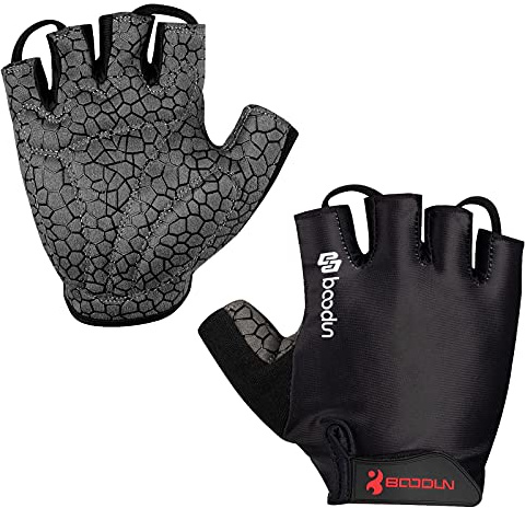 Neusky Halbfinger Fahrradhandschuhe Radsporthandschuhe Mountainbike Kurz Handschuhe Trainingshandschuhe für Dame und Herren, Ideal Fingerlos Handschuhe für Rennrad, MTB und Sport (Premium-Schwarz, M)