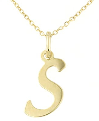forme di Lucchetta Schmuck, Goldkette Damen 375 Echtgold, für Damen Kette mit Anhänger Buchstabe Initialen Namen A B C D E F G H I J K L M N O P Q R S T U V Y X Z aus 9 Karat Gelbgold – 45