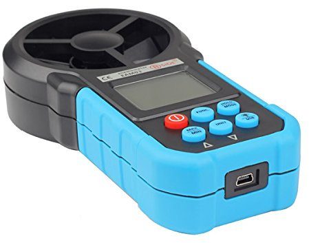 Anemometro digitale professionale della velocità del vento Eam 03 LCD da 1,7 pollici con/misurazione della temperatura e dell'umidità