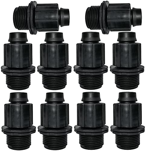 AERZETIX - C48692 - Lot de 10 Raccords/adaptateurs de Tuyau Goutte à Goutte Ø20x3/4'' Filetage Externe (pour Tuyau de 20mm) - connecteur pour système d'irrigation/d'arrosage