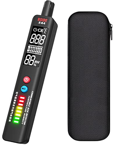 BSIDE Gas Leak Detector, Portable EBTN LCD Natural Gas Sniffer, Integrated Temperature & Humidity Sensor, Locates Combustible Gas Like LPG, LNG, Propane, Methane & Butane Gases, Fuel Carbon Monoxide