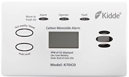 Kidde 7DCO Ten Year Life Carbon Monoxide Alarm with Digital Display, AA Battery Powered