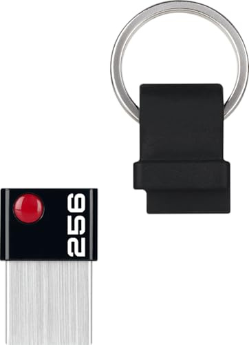 EMTEC - Clé USB 3.2 Nano Ring T100 Capacité 256 Go, 256 GB - Compatibilité Universelle USB 3.0 - ECMMD256GT103 - Design Exclusif avec Anneau Porte Clés - Ultra Fine, Sans Capuchon