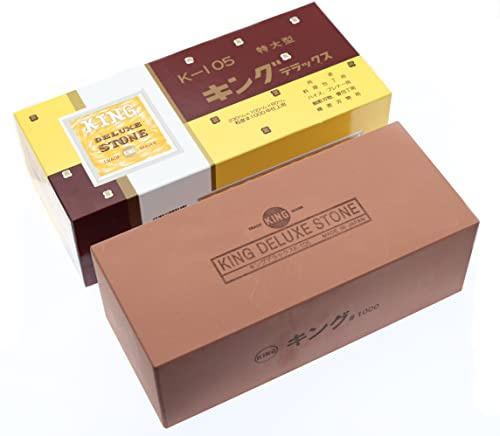 Piedra de afilar japonesa extra grande King K-105 1000 grano #1000 mantenimiento afilado hoja Cuchillos de cocina Herramientas de bricolaje y jardinería Hecho en Japón
