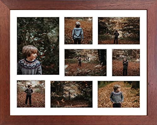 aFFa frames Chalet Cornici per Quadri in Legno Plexiglas Diverse Dimensioni Collage Singole Immagini Decorazioni per la Casa Elegante Moderno Cornici per Quadri 40x50 cm fino a 8 Immagini Marrone