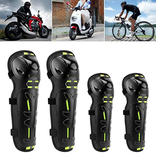 MJZYP Confezione da 4 Accessori Protettivi per Moto, Moto Ginocchiera Parastinchi Pad, Ginocchiere Protezione Motocross per Moto da Cross, Skateboard, Pattinaggio