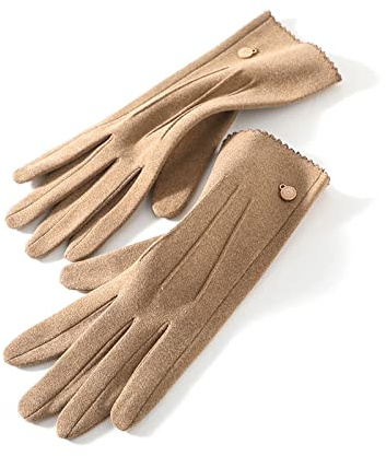 Balakaka 2026 Damen Winter Warme Handschuhe Elegant, Bequeme Dicke Touchscreen Handschuhe, Winddicht Weiche Fahrhandschuhe Fäustlinge Winter Geschenke für Damen, Braun