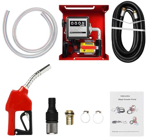 230V Dieselpumpe Heizölpumpe Selbstansaugende Ölpumpe Ölabsaugpumpe 200W 50 L/Min Diesel Heizöl Pumpe Dieselpumpensatz mit Dieselfilter und Griff Hof Tankstelle Tankanlage Diesel Heizöl Pumpe