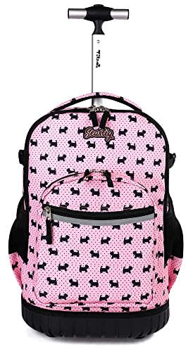 seastig Rollrucksack 18 Zoll Rollrucksack Rollrucksack Handgepäcktasche Laptop-Rucksack für Erwachsene Kinder Klassenfahrt