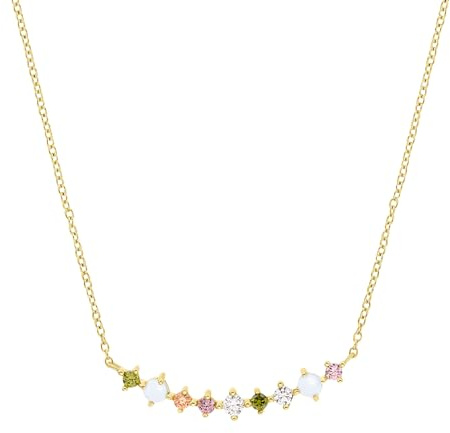 NOELANI Halskette 925 Sterling Silber Damen Halsschmuck, mit Zirkonia synth., 40+5 cm, Gold, Kommt in Schmuck Geschenk Box, 2036071