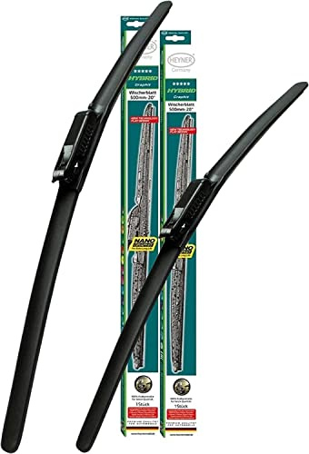 Heyner HH2416BL - Juego de 2 Escobillas Limpiaparabrisas Delanteros Coche, Goma, Eficiencia de Limpieza Óptima para una Visión Cristalina