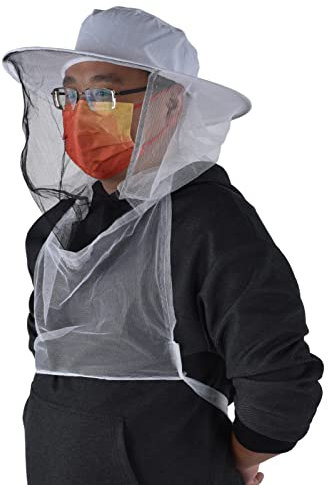WOOXGEHM 2 Stück Imker Schutzhut, Imker Jackenhut, Atmungsaktives Netzgewebe, Elastische Schrumpffunktion, Modisch und Schön für Imker, Fischer, Jäger, Wanderer