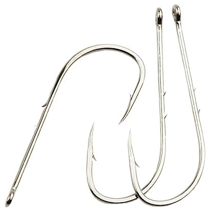HARAY Angelhaken 50 Teile/schachtel Angelhaken Einzelhaken Meer Karpfen Fisch Clamp Offene Schleife Kreis mit Loch Stacheldraht Angelhaken Angelzubehör Angelzange