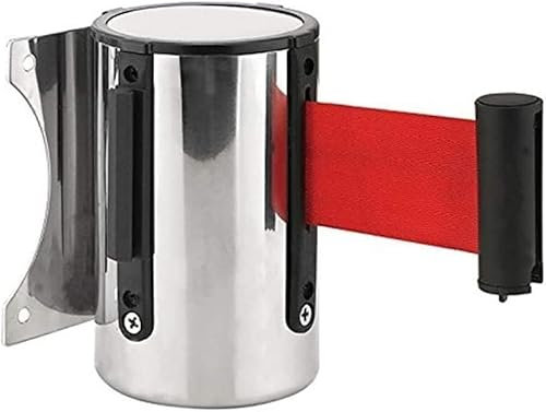 DAMII Magnetische einziehbare Wandbarriere, an der Wand montiertes Edelstahl-Teleskopband, 2M/3M/5M Wandgeländerlinie, Zaunlinie, Registrierkassen-Warnband (Farbe: 3 Meter)