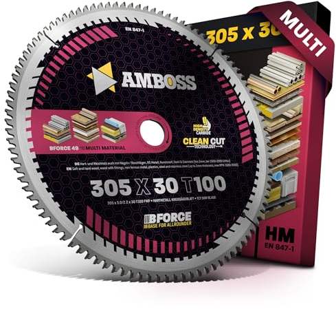 Kreissägeblatt 305x30 Z100 FWF | Amboss Werkzeuge | ideal für Multi - Feinschnitt | Kompatibel mit/Ersatz für Bosch: GCM12. GTM12.GCM 18V-305 GDC Elu: PS374. EMS705 Metabo: KS304. KS305. uvm.