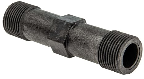 tecuro Pieza de ajuste de 1 pulgada x 130 mm para contador de agua – Plástico negro, ideal para montaje en árbol crudo