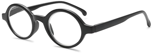 VEVESMUNDO Halbrand Lesebrille Herren Damen Retro Runde Halbbrille Vintage Klar Lesehilfe Sehhilfe Brillen (1 Stück Schwarz Lesebrille, 1.75)
