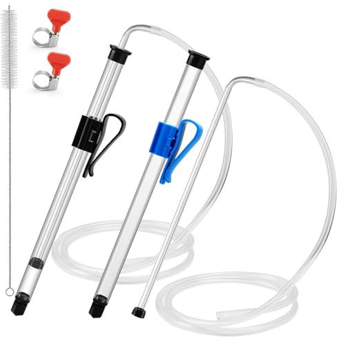 Hgkeke 3/8 Auto Siphon Beer Bottle Siphon Pump Wine Siphon Regular Siphoning Kit Transfer Pump for Gallon Jugs, Wine, Beer, Mead, or Kombucha with 5Ft Clear Silicone Hose (2 Pcs)