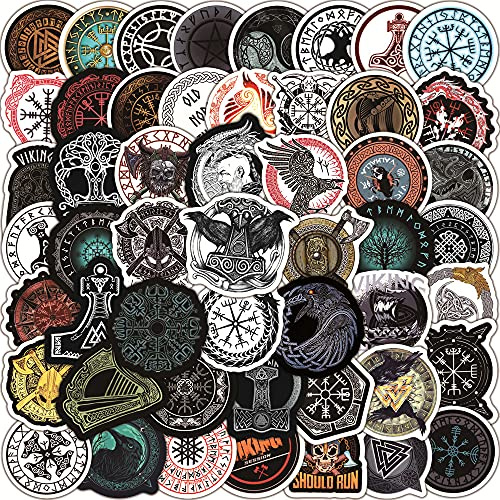 Lot de 100 autocollants esthétiques vintage Viking – Autocollants en vinyle tendance et imperméables pour vélos, skateboards, motos, voitures et ordinateurs portables